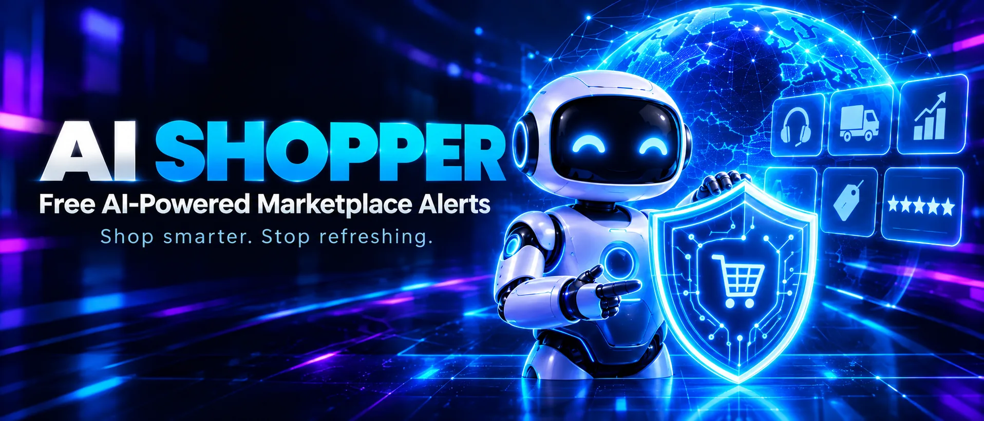 AI Shopper: free AI-powered marketplace alerts. Shop smarter, stop refreshing.