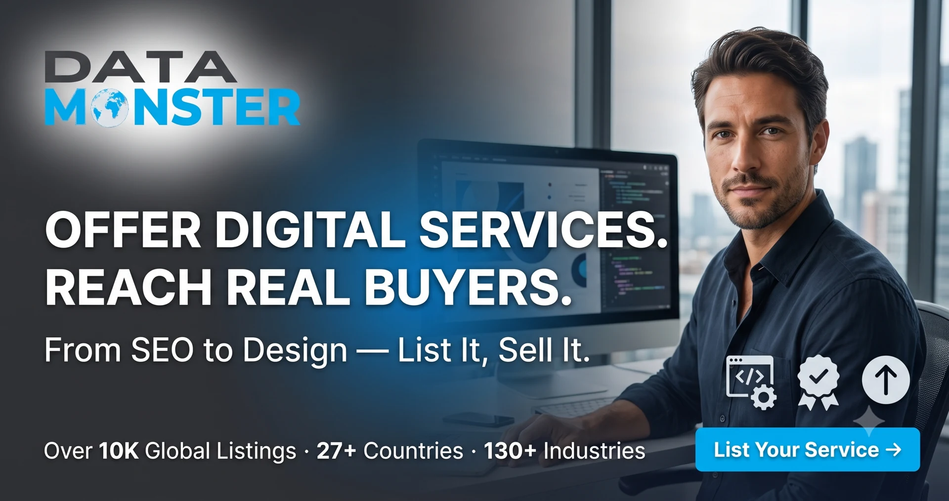 Sell Digital Services on Data Monster — web design, SEO, marketing and more