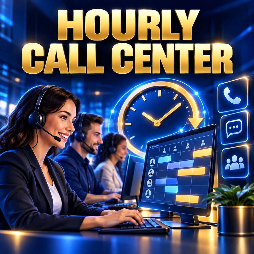 hourly call center service illustration