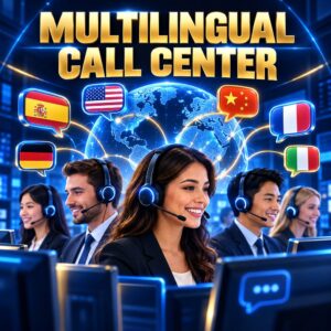 multilingual call center service illustration