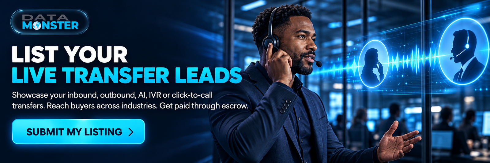 Sell live transfer leads today on Data Monster — protected, paid fast