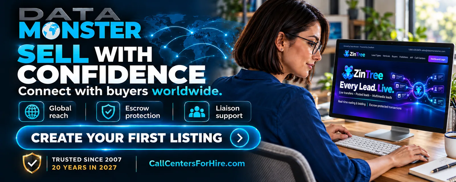 Data Monster — Sell with confidence. Connect with buyers worldwide. Create your first listing.