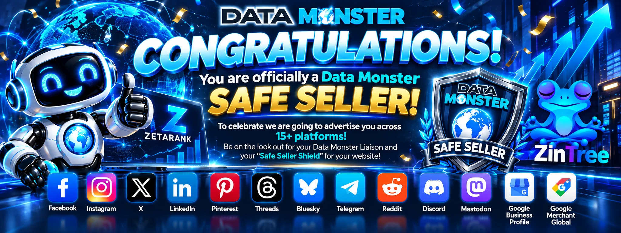 Congratulations! You are officially a Data Monster Safe Seller